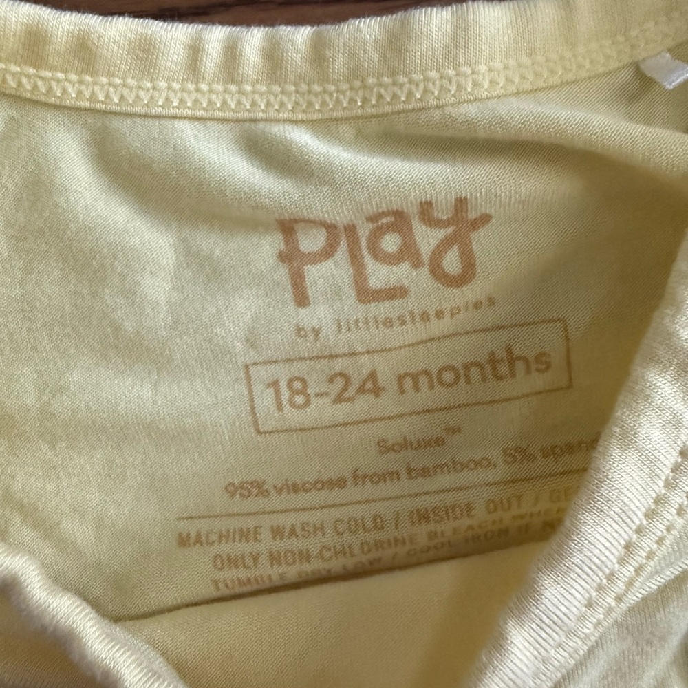 Little Sleepies Play Chick Yellow Bamboo Onesie Size 18-24 Month - Picture 4 of 4